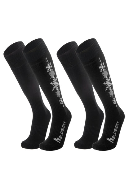 Ski & Snowboard Socks, 2 Pairs (Black)