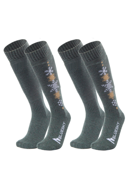 Ski & Snowboard Socks, 2 Pairs (Green)