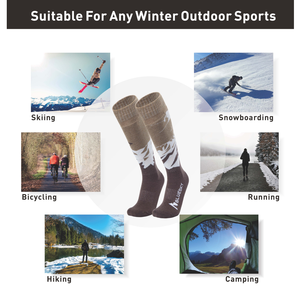Ski & Snowboard Socks (Brown)