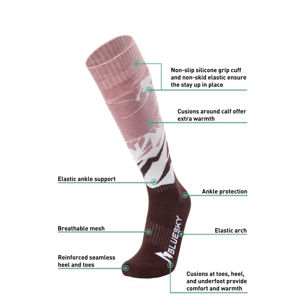 Ski & Snowboard Socks (Pink)